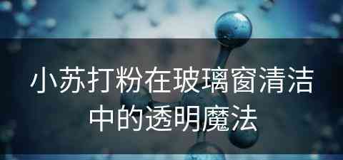 小苏打粉在玻璃窗清洁中的透明魔法